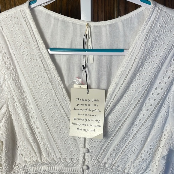 Anthropology lace-embellished peasant dress NWT size 14 - Picture 6 of 8